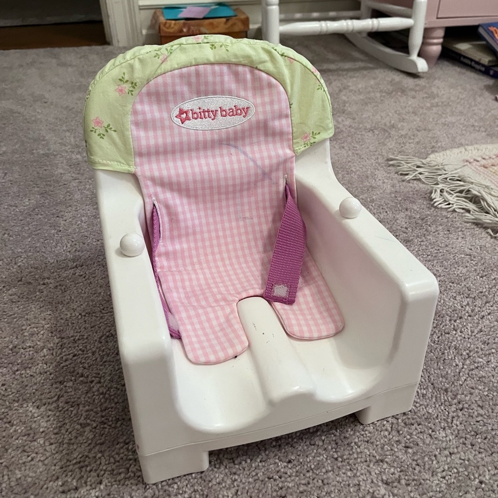 Bitty Baby Doll Seat with Pink and Green Design
